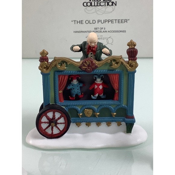 VTG Dept 56 heritage village collection The old Puppeteer 3 figurines Complete - Picture 3 of 11